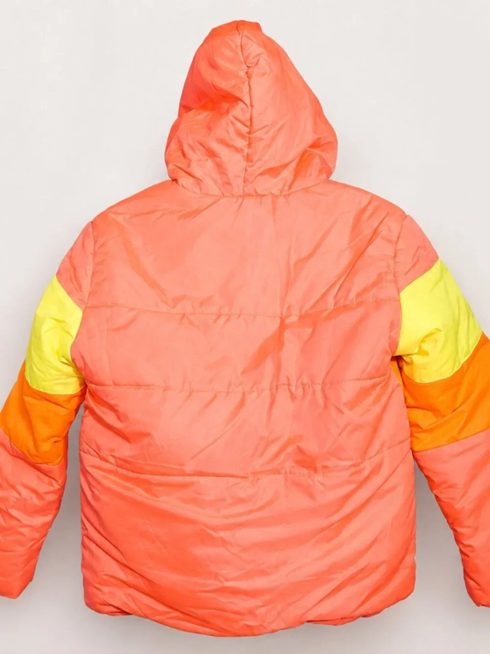 R1881 by S. Rothschild Neon Colorblock Puffer Jacket Hooded